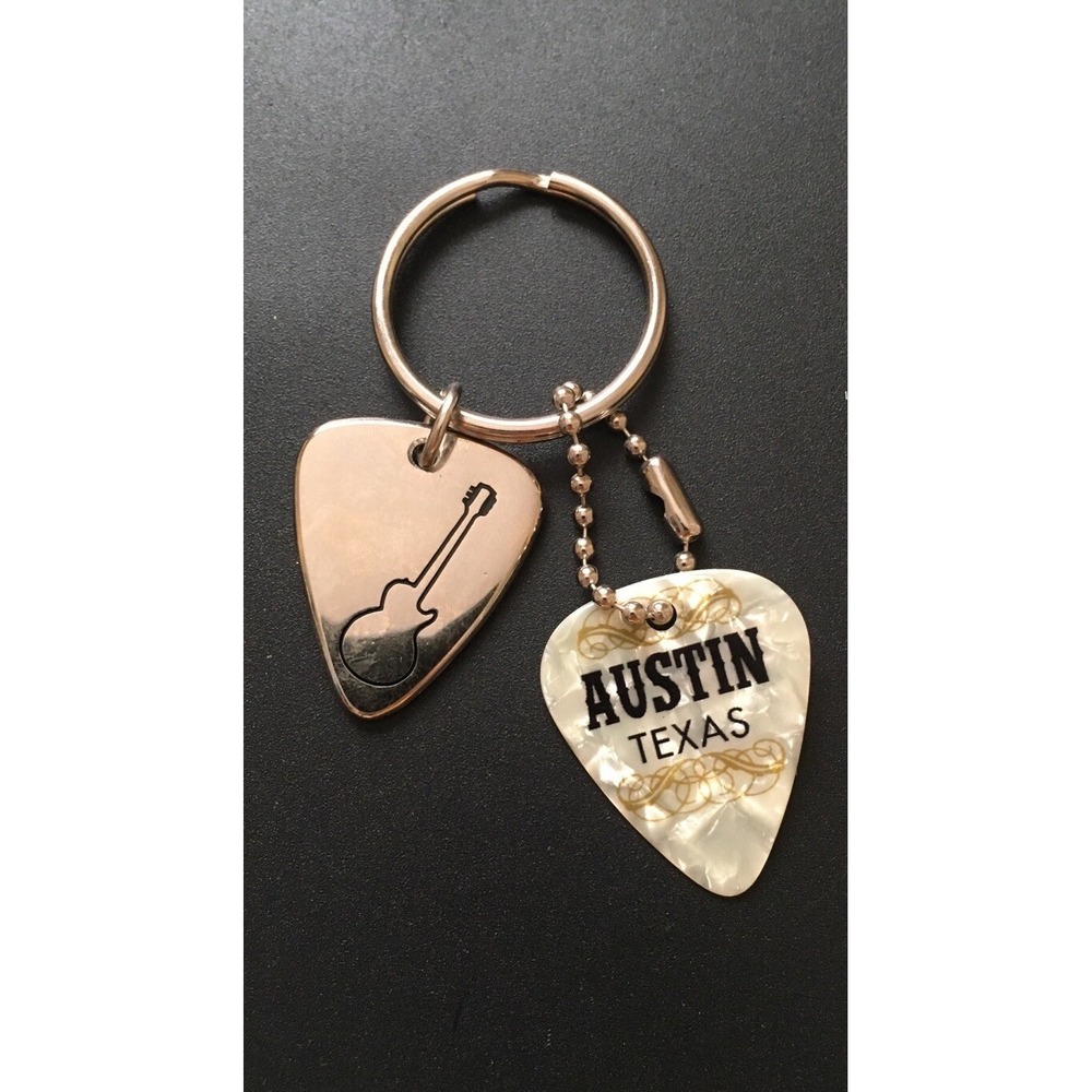 Austin Texas Guitar Picks Keychain